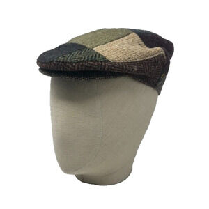 Vtg Hatman Of Ireland 100% Wool Tweed Flat Cap Youth Small 7.5" Donegal Tweed